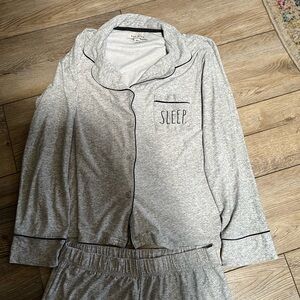 Rae Dunn Gray Sleep Pajama Set Size Medium